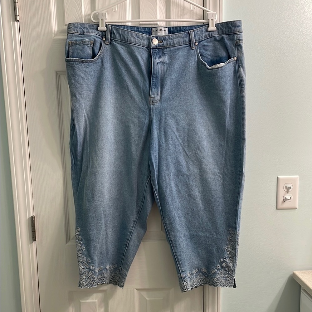 Lane Bryant Embroidered Denim Capri - never worn!